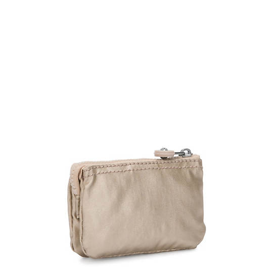 Kipling Creativity Mini Metallic Pouch Keychain Tassen Goud Beige | België 1115QM